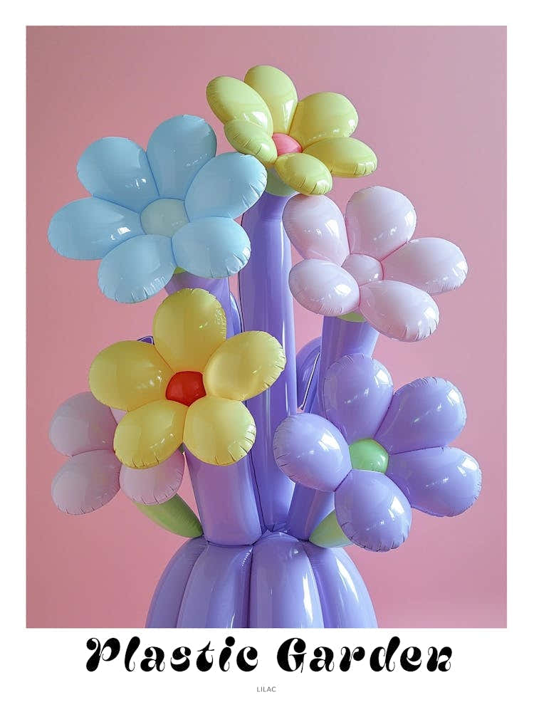 Dreamy Inflatable Flowers Poster Lilac 1