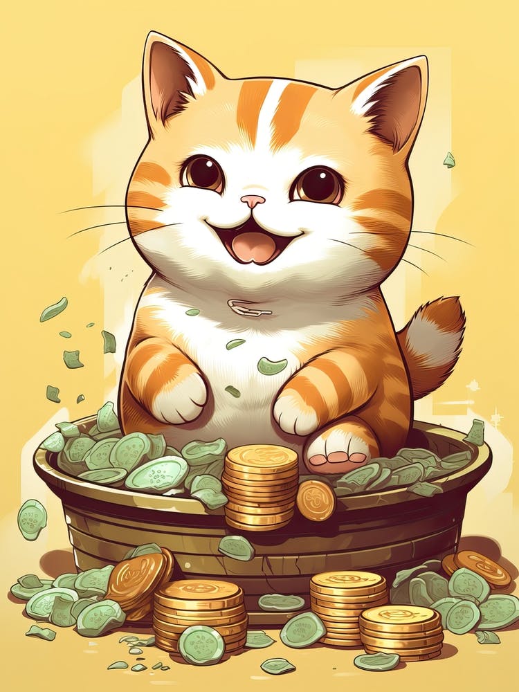 Dessins de Chats Kawaii Pièces de Fortune 3