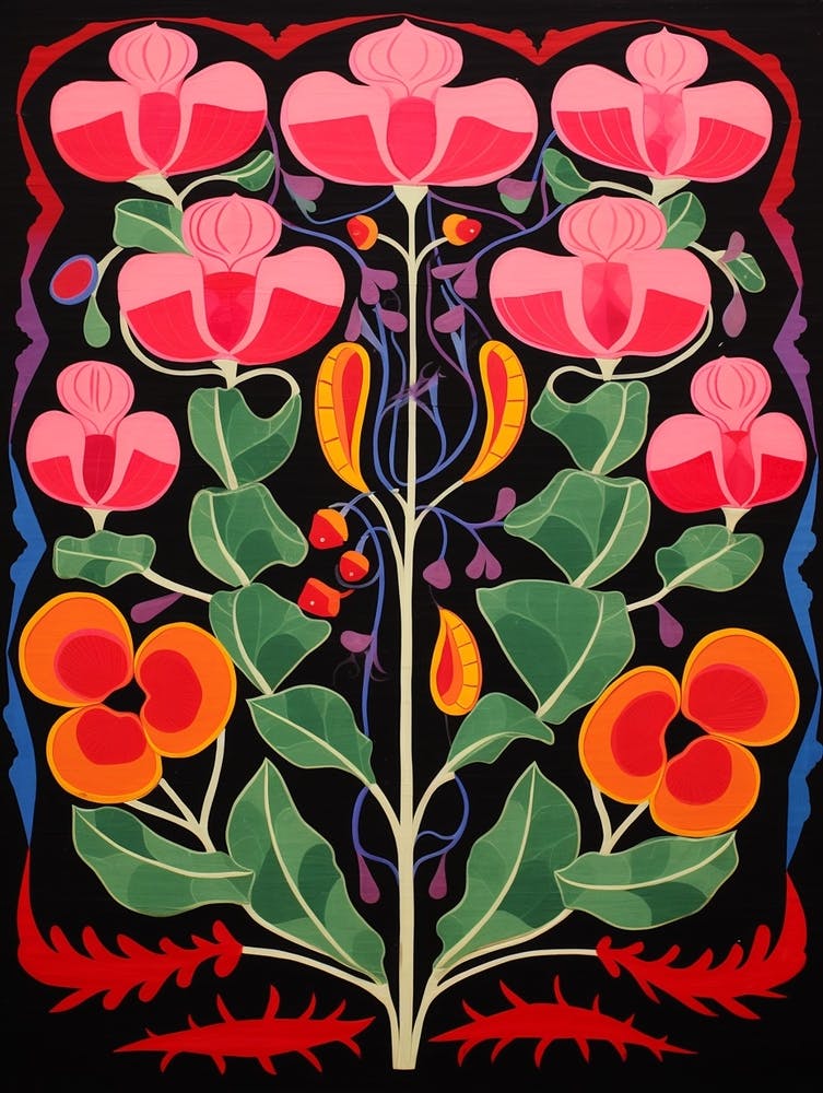 Flower Motif Painting Sweet Pea 1