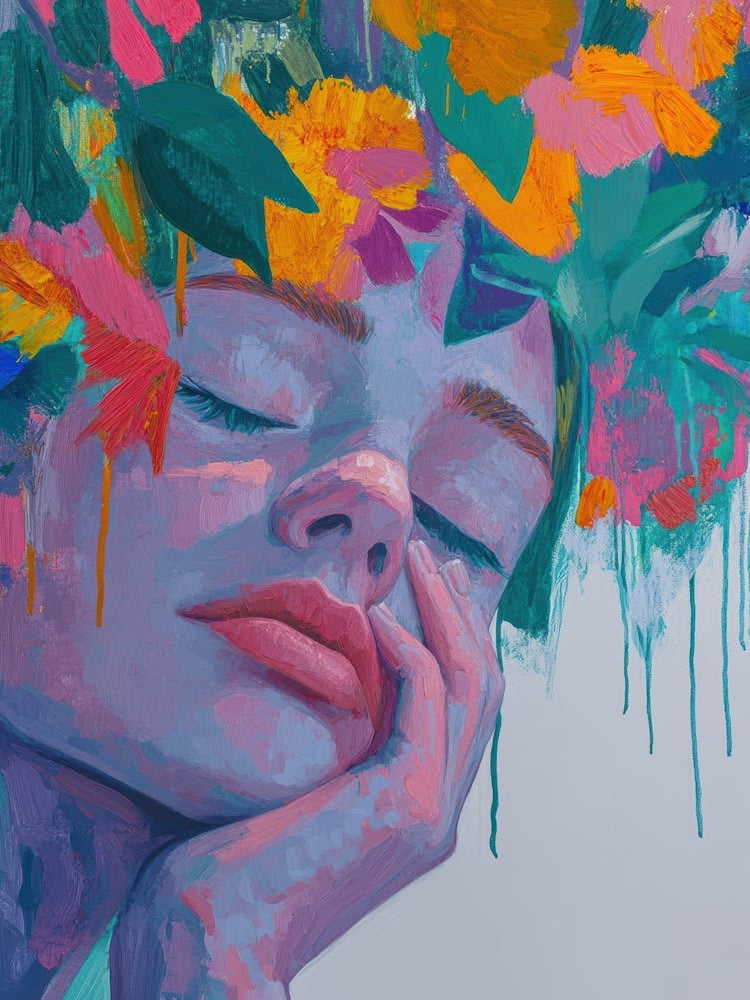 Woman With Flowers On Her Head 24