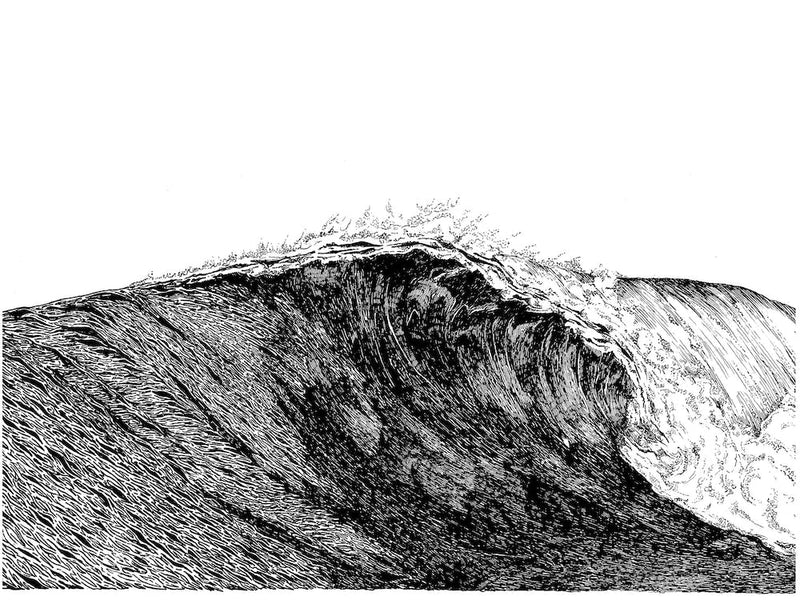 Ocean Wave In Black And White