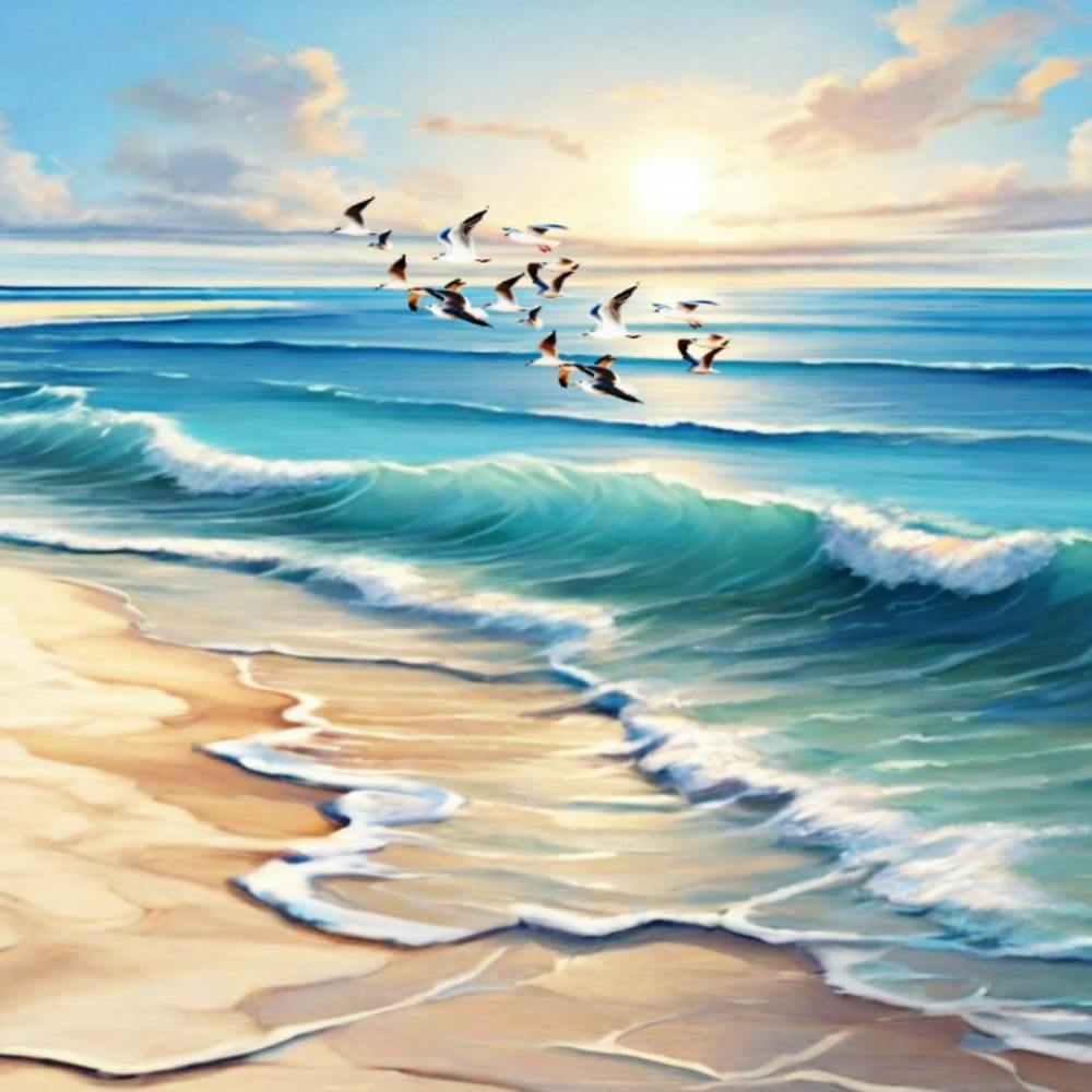 Seagulls On The Beach