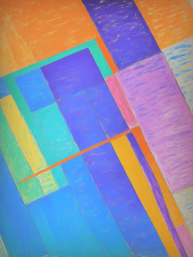 Abstraktes Gemälde Bunt geometrisch