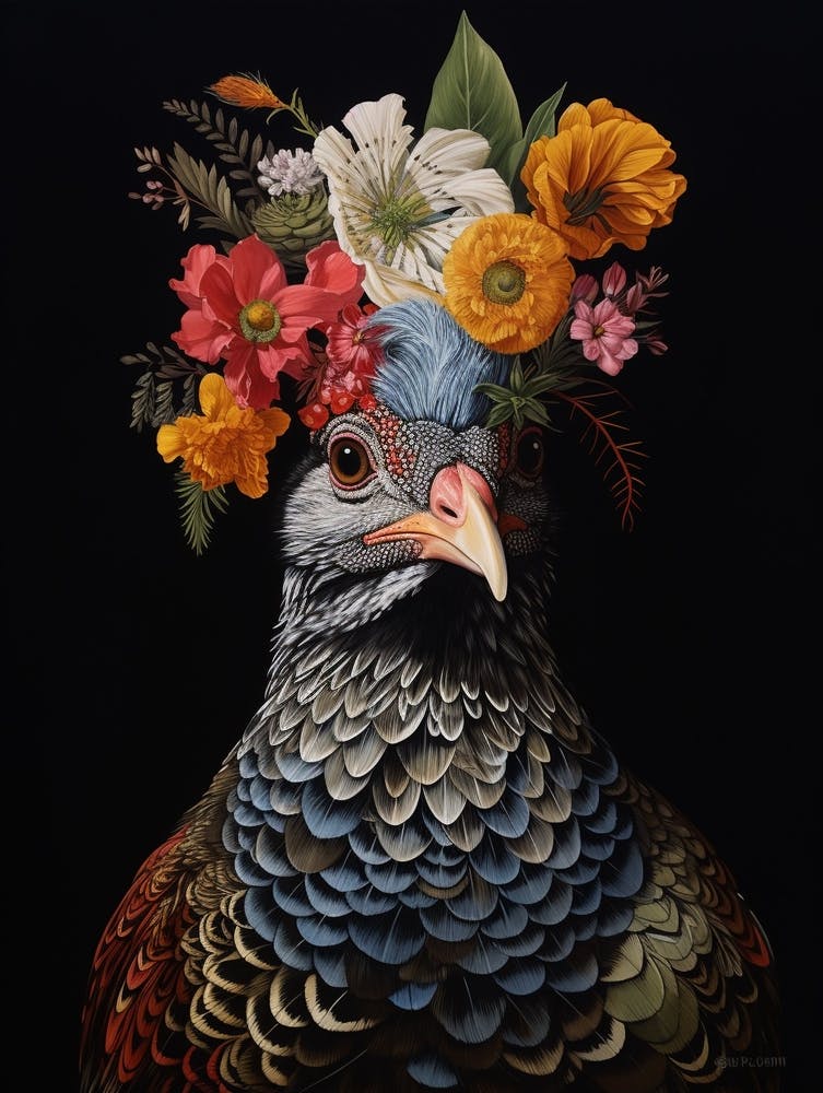 Bird With A Flower Crown Grouse 4