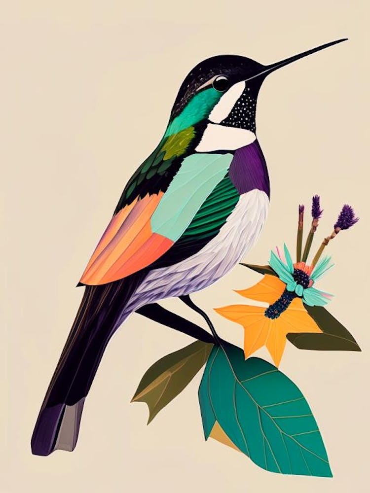 Black Chinned Hummingbird Bold Graphic