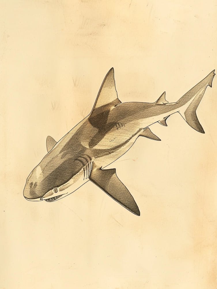 Cookiecutter Shark Vintage Illustration 8