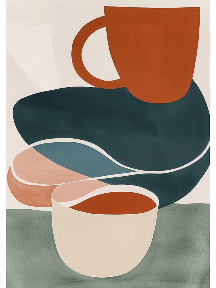 Coffee Mugs Abstract Illustration
