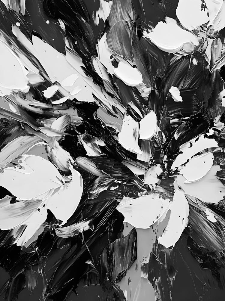Abstract Black And White Painting 57
