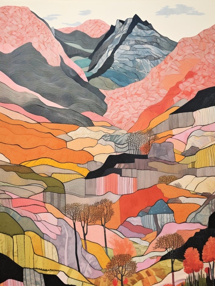 Y Garn Wales - Illustration de Montagne Colorée