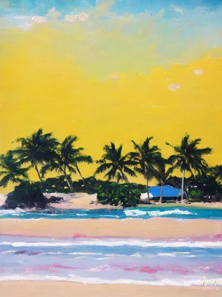 Galley Bay Beach, Antigua Bright Abstract