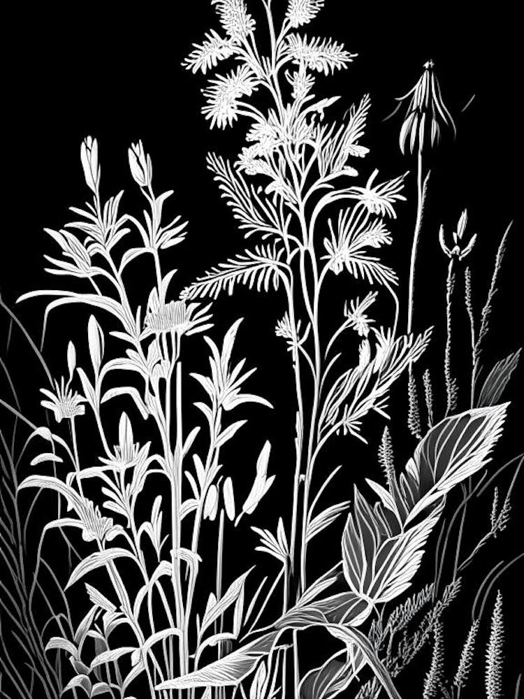 Fireweed Wildflower Linocut 1