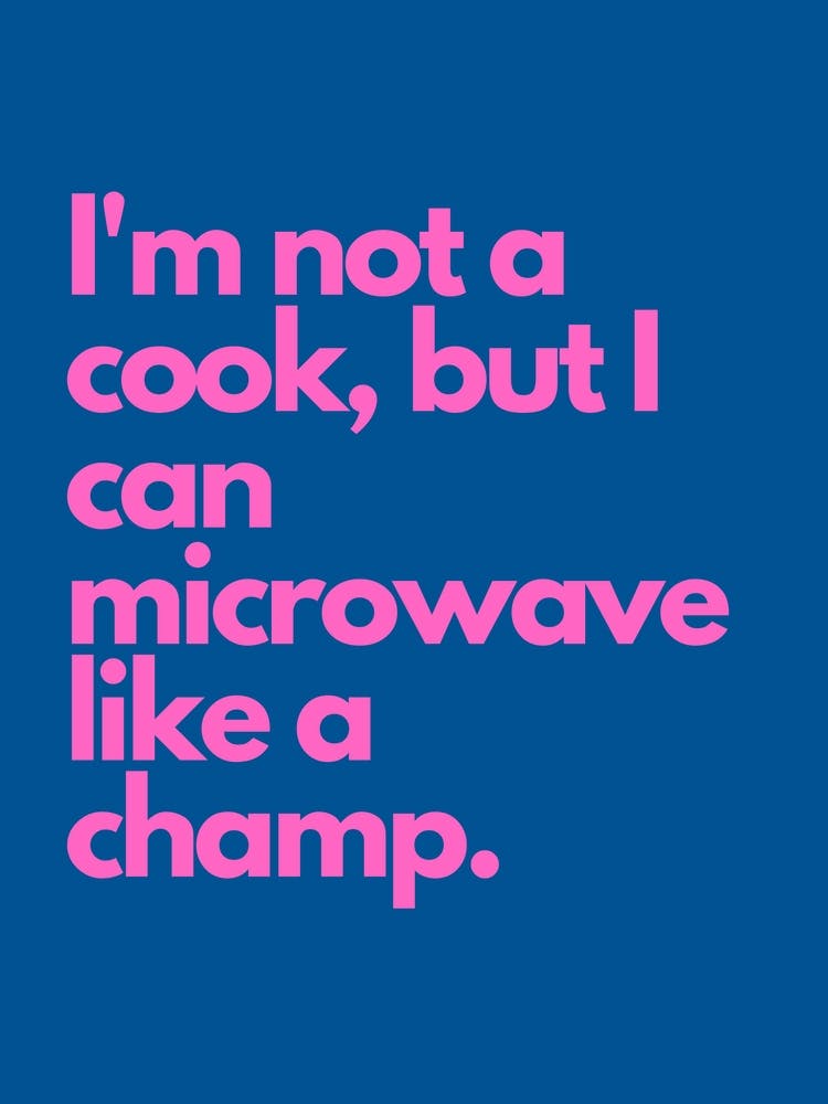 Microwave Like A Champ Navy Kitchen Typography