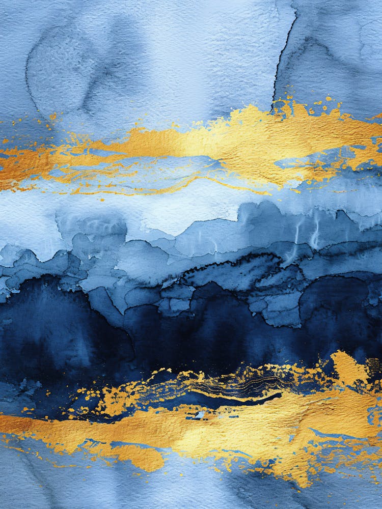 Abstrakt - Blau Und Gold 1