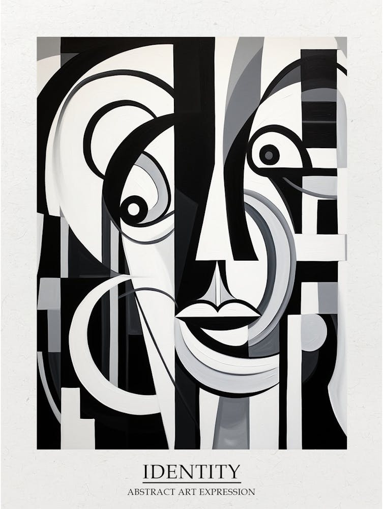 Identity Abstract Black And White 1 Poster