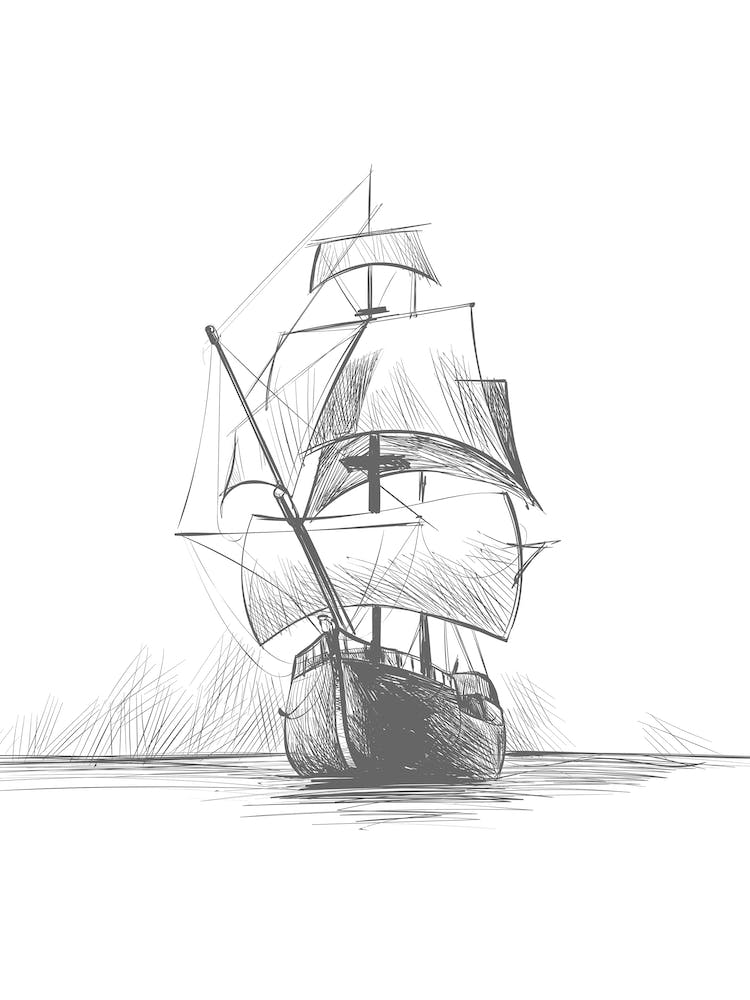 Sailing Ship In The Sea