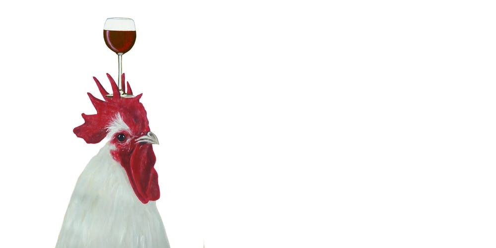 Rooster With Wineglass