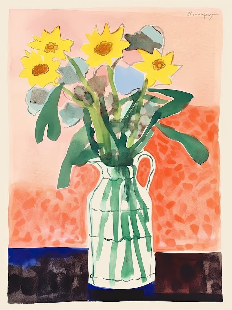 Narzissen Blumen Illustration 6
