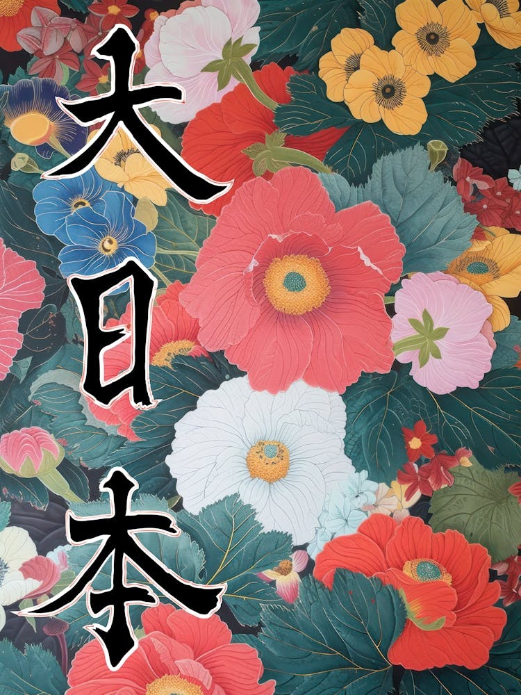 Hokusai Great Japan Poster Japanese Floral  21