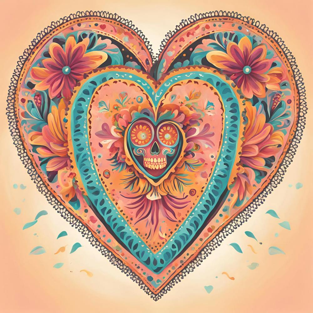 Dia de los Muertos Mexican Heart Halo