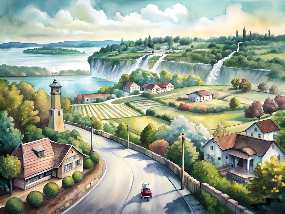 Niagara On The Lake Canada A Vintage Illustration
