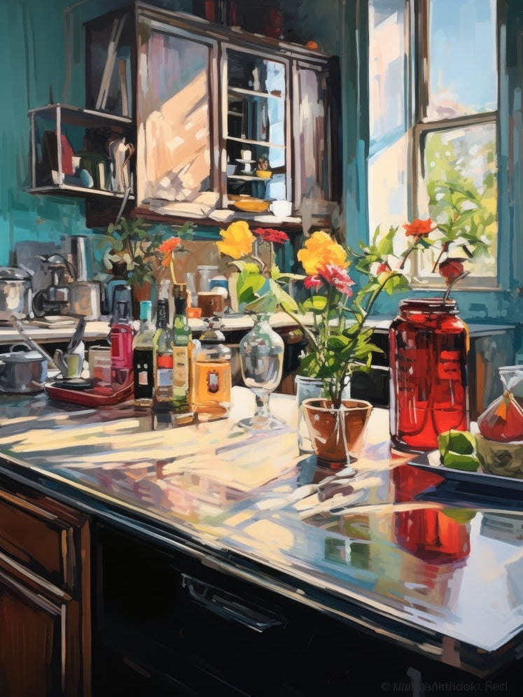 Kitchen With Flowers 2