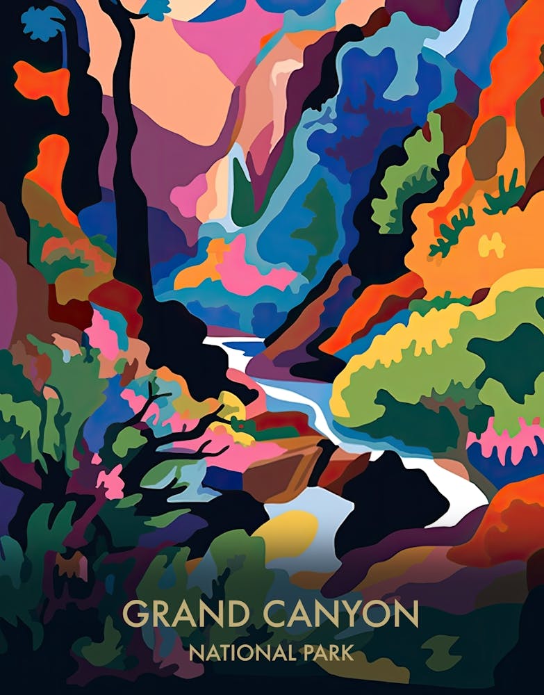 Grand Canyon National Park Travel Poster Matisse Style 5