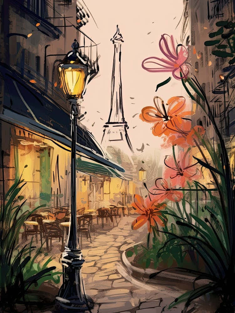 Paris, Flower Collage 1