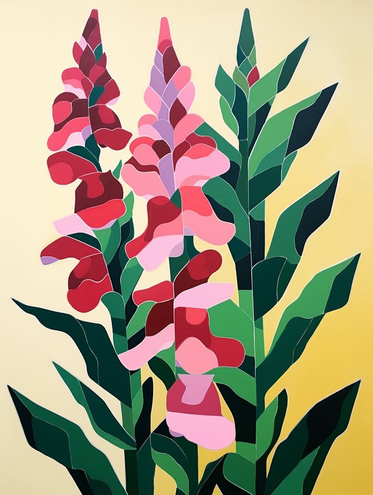 Cut Out Style Flower Art Snapdragon 2