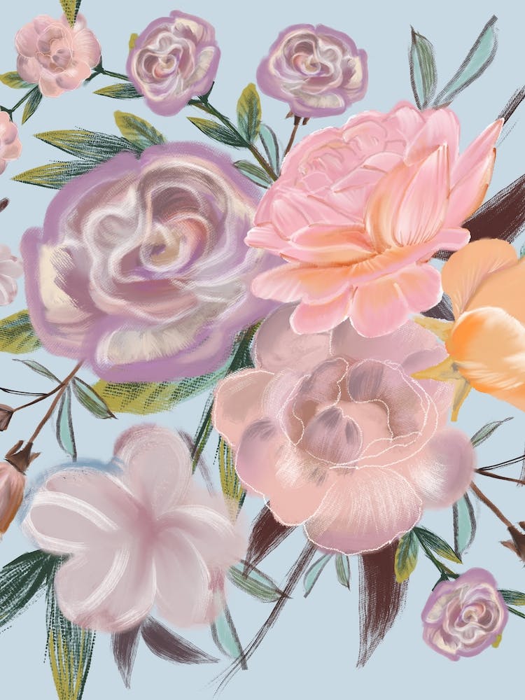 Powdery Pastel Roses