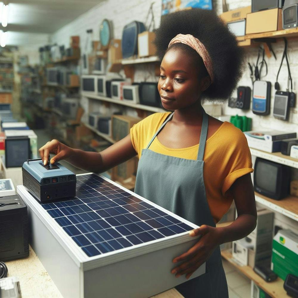 Solar Panel In Electronics Store