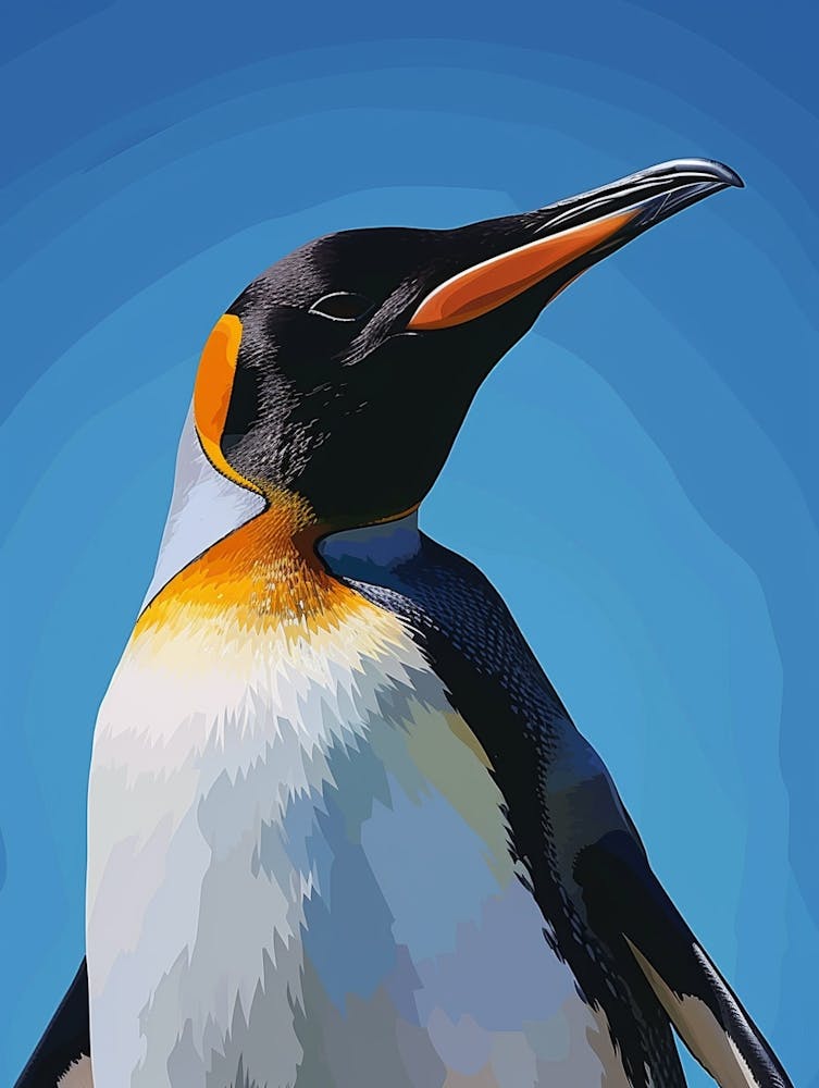 Emperor Penguin Dunedin Taiaroa Head Minimalist Illustration 2