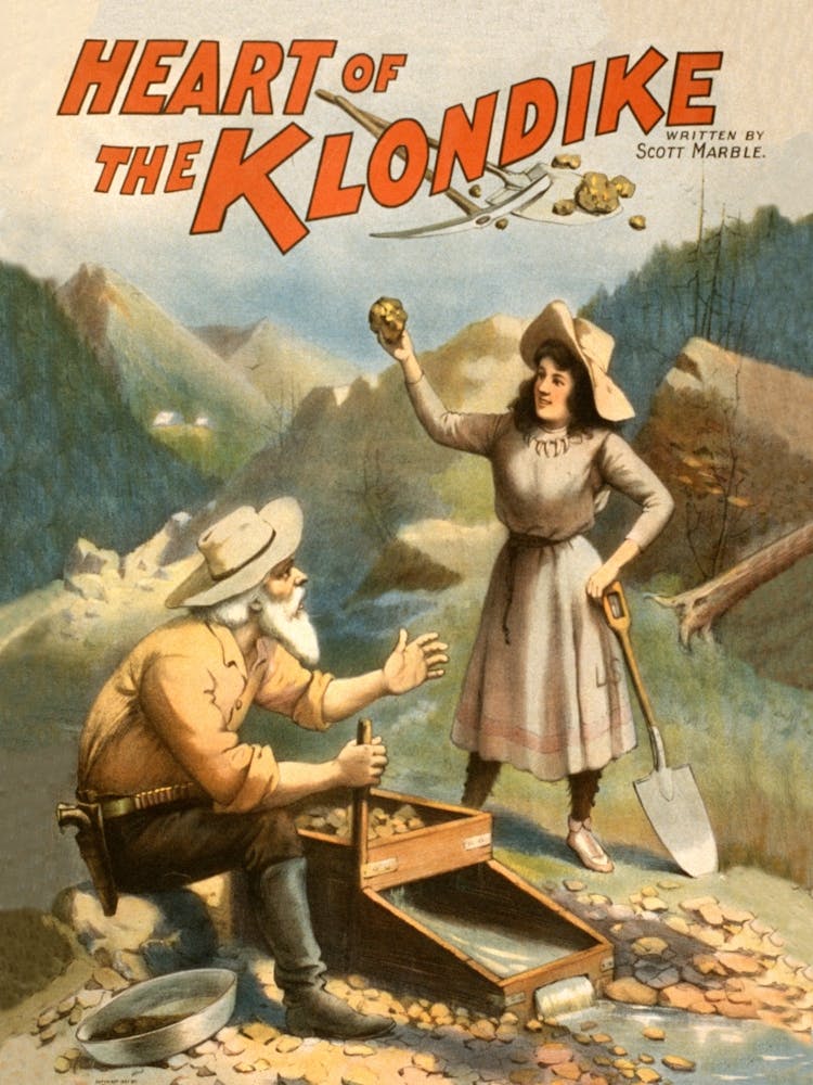 Heart Of The Klondike, Vintage Poster For A Play