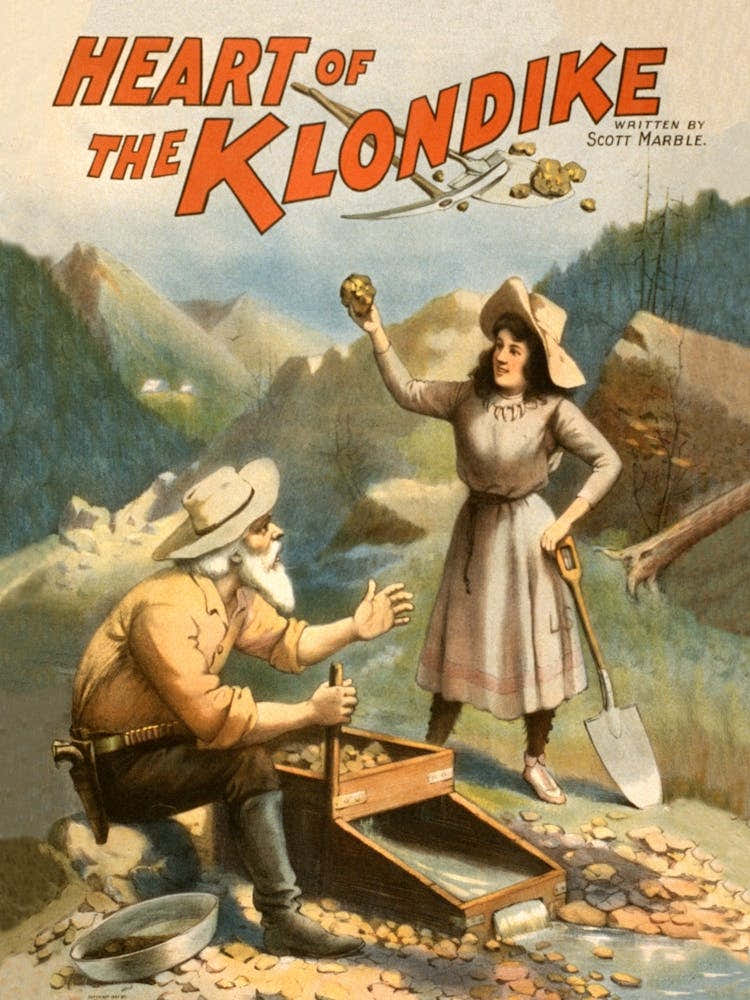 Heart Of The Klondike, Vintage Poster For A Play