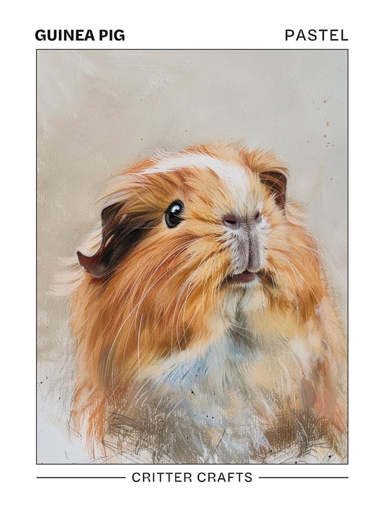 Cochon d'Inde Pastel Aquarelle 2 Affiche