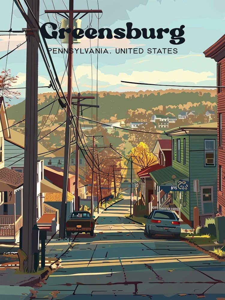 Greensburg Pennsylvania Street Travel Art