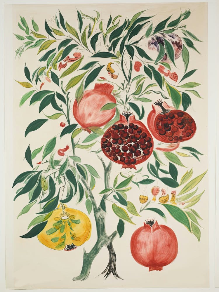 Pomegranate Fruit Drawing 1