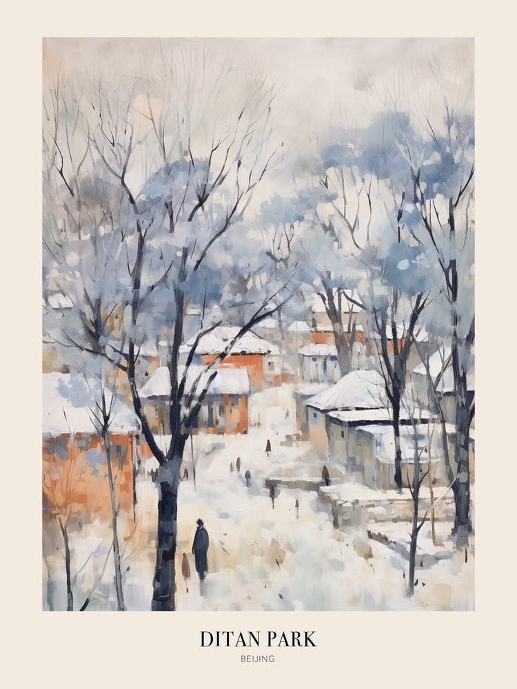 Winter City Park Poster Ditan Park Beijing 2
