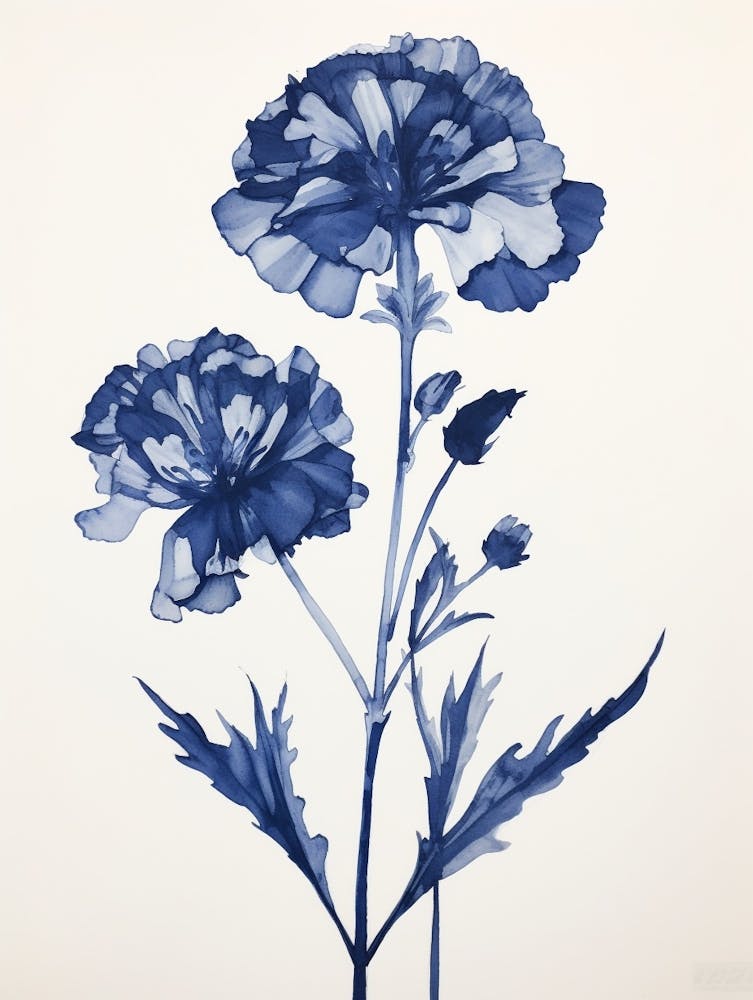 Blue Botanical Carnation 3