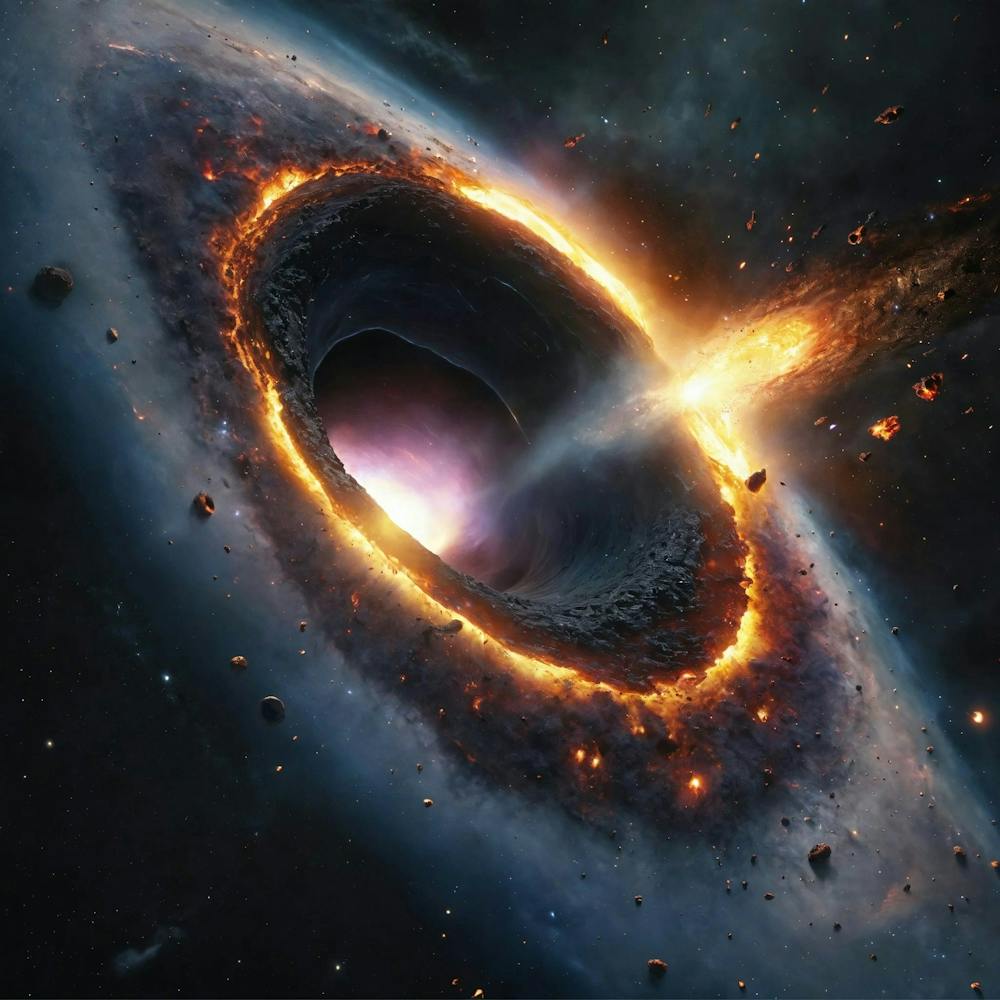 A Hyper Realistic Illustration Of A Black Hole Des