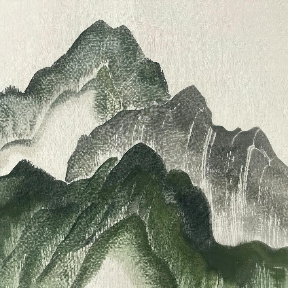 Japanese Watercolour Of Mount Oyama 5