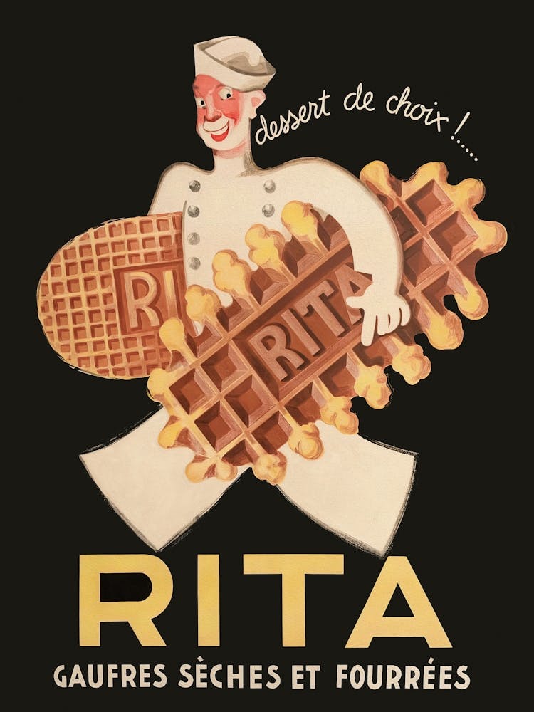 Rita, Baker Carrying Cookies Vintage Poster