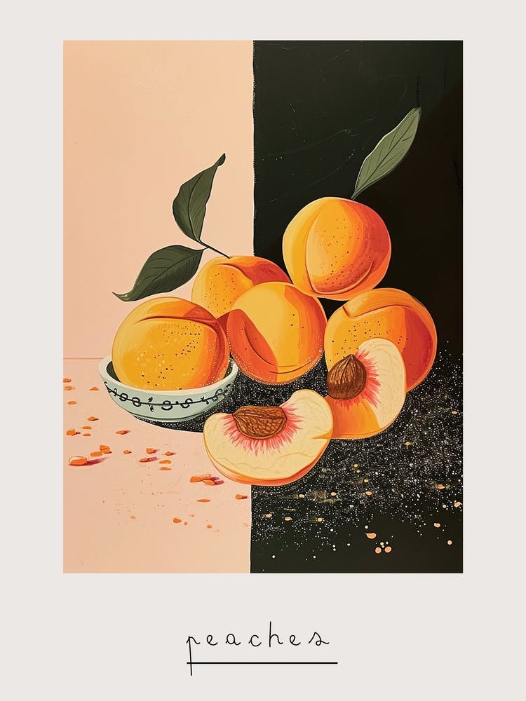 Art Deco Peaches 3 Poster