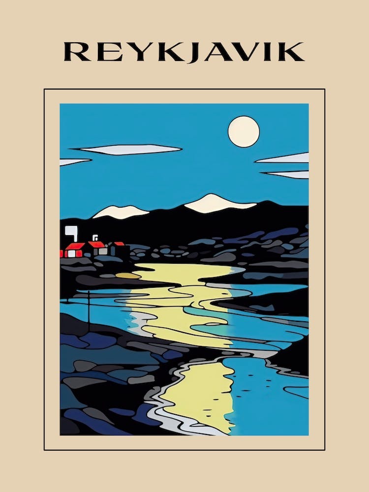 Minimal Design Style Of Reykjavik, Iceland 1 Poster