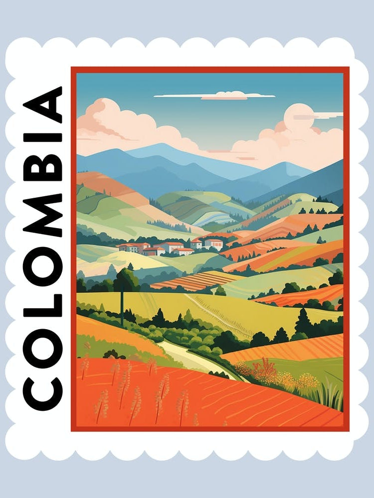 Colombia 2 Travel Stamp Poster