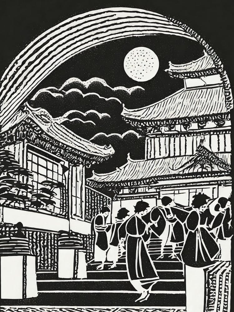 Asian Art, Japanese Art, Japanese Art, Japanese Art, Linocut