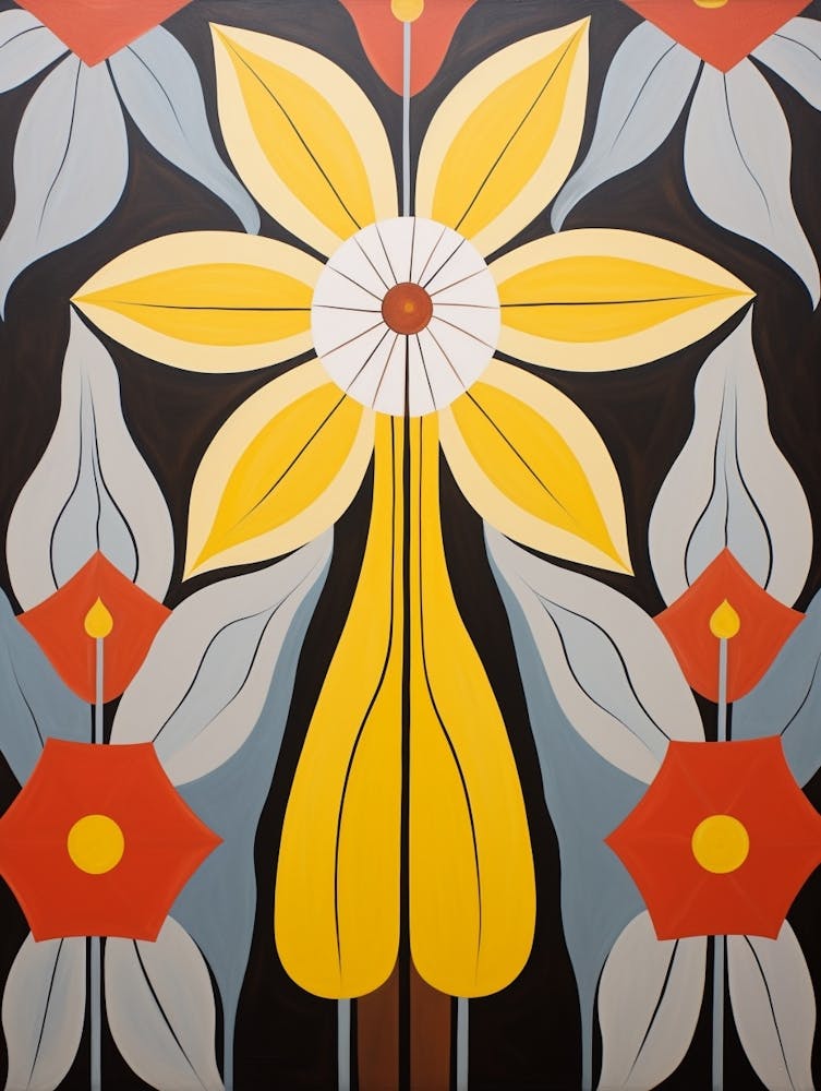 Flower Motif Painting Daffodil