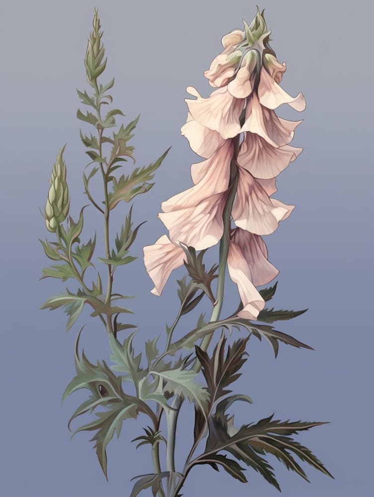 Floral Illustration Aconitum 1