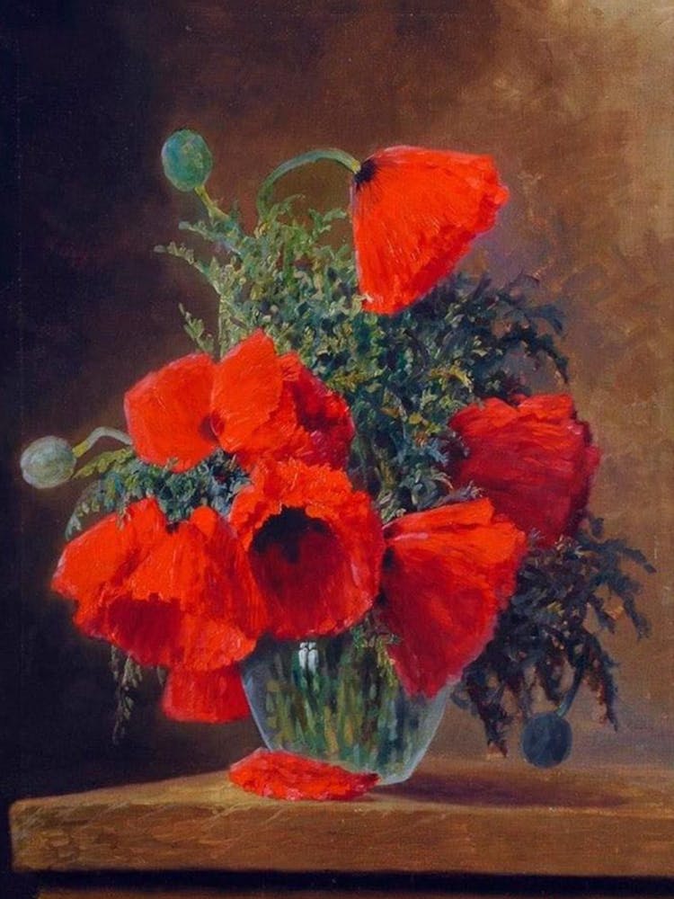 Red Poppies In A Vase