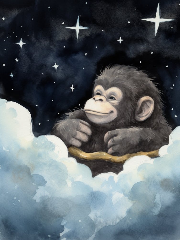 Baby Gorilla 3 Sleeping In The Clouds