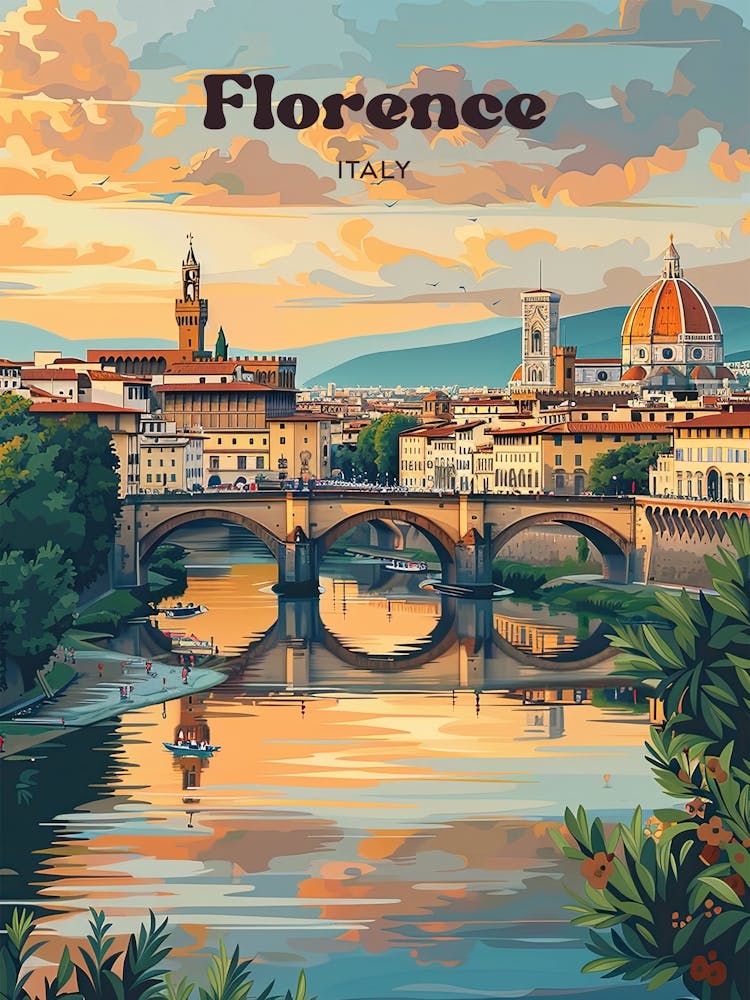 Florence Tuscany Italy Travel Illustration
